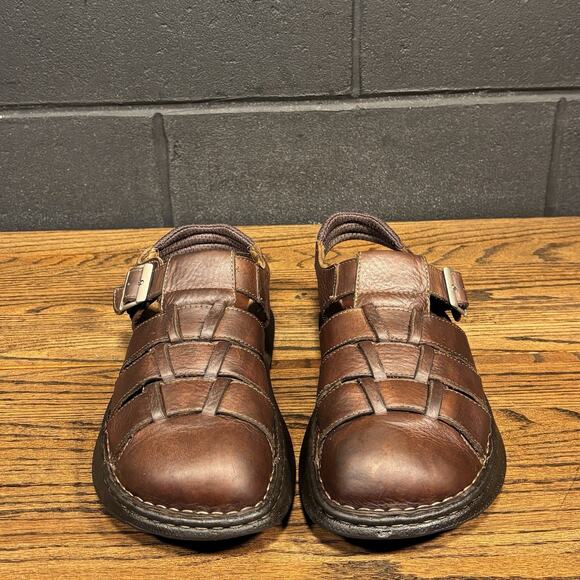 Born Brown Leather Fisherman Sandals Handcrafted Mexico Comfort Casual Men’s 11